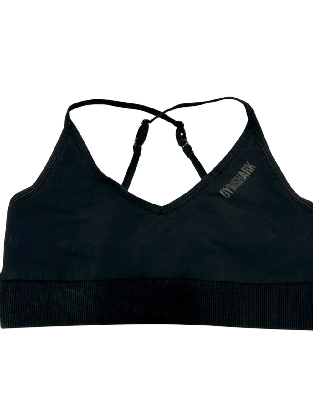 Black Gymshark V-Neck Sports Bra  Cross-Back Sports Bra